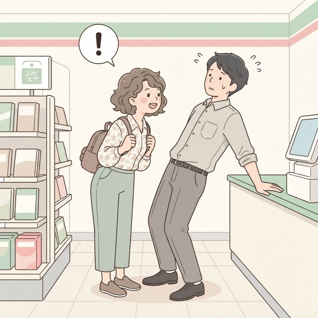 นักท่องเที่ยวยืนใกล้คนญี่ปุ่นเกินไปขณะพูดคุย ทำให้อีกฝ่ายต้องเอนตัวถอยเพื่อหาพื้นที่