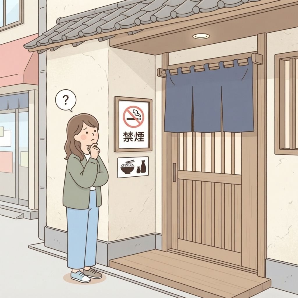 ลูกค้าหยุดที่ประตูร้านอาหารเพื่อดูป้ายเล็กข้างทางเข้าก่อนตัดสินใจว่าจะเข้าไปหรือไม่