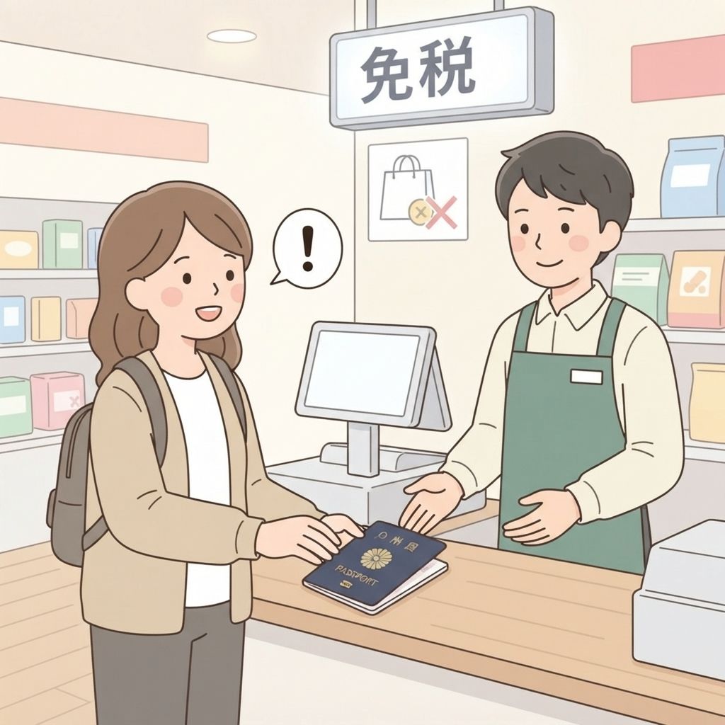 นักท่องเที่ยววางหนังสือเดินทางบนเคาน์เตอร์แคชเชียร์ก่อนที่พนักงานจะสแกนสินค้าแม้แต่ชิ้นเดียว